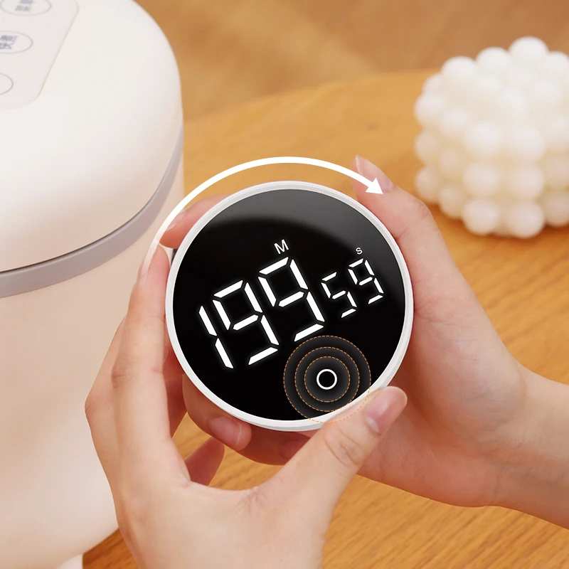 LED Screen Digital Timer Smart Desk Electronic Timer Gym Countdown Can Hung and Tabletop Student Timing Kitchen Pomodoro Timer