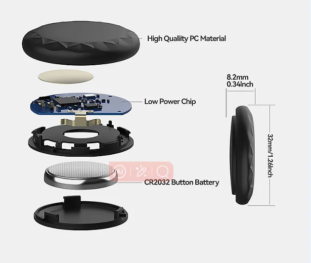 SiNE Tag  Key Finder  Gps tracker Locator with Nordic Chip  MFI FindMy Tracker Compatible Apple IOS