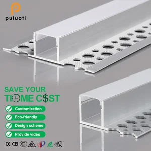 Gypsum Board Ceiling LED Lamp Belt Embedded White Black Aluminum Alloy Square Angle Pattern Surface Mounting Lighting Profile