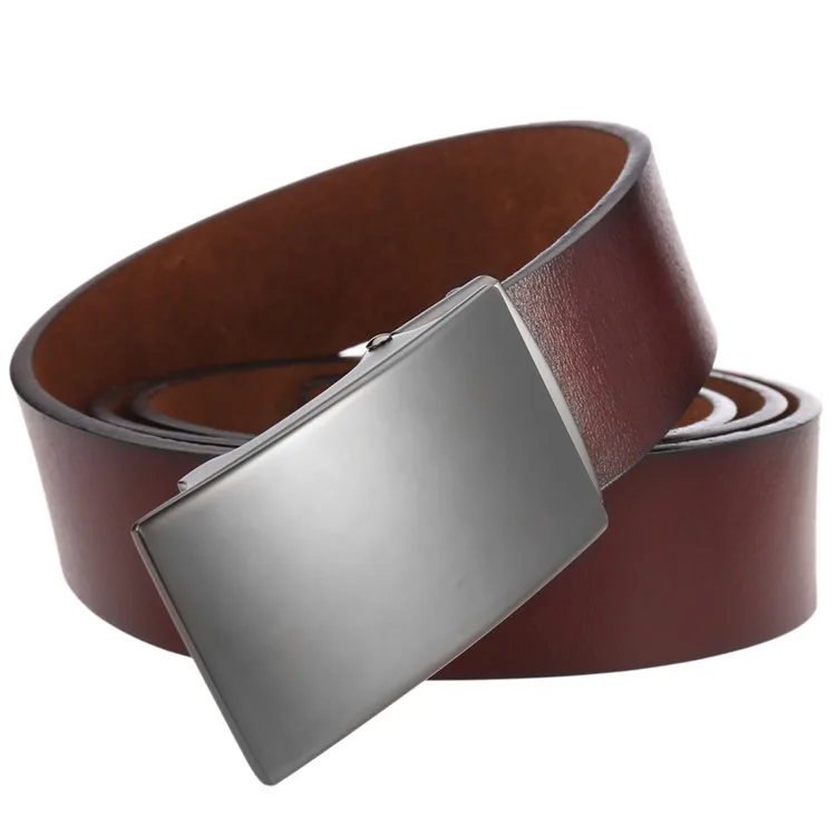 New Model Automatic Belt Without  Ratchet Mens Leather Belts Adjustable Genuine Leather Belt Strap Without Holes