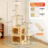 Solid wood cat tree [Upgraded with space capsule]