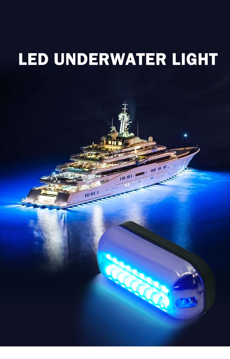 Blue Boat Led Genuine Marine Underwater LED Boat Lights - Waterproof Blue Light for ...