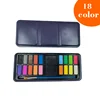 [Scatola blu in metallo] 18 colori con pennello
