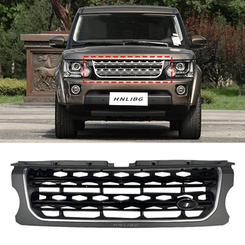For 2014 Land Rover Discovery 4 Grille Grey Edge Black Mesh Silver Stripe Auto Grille
