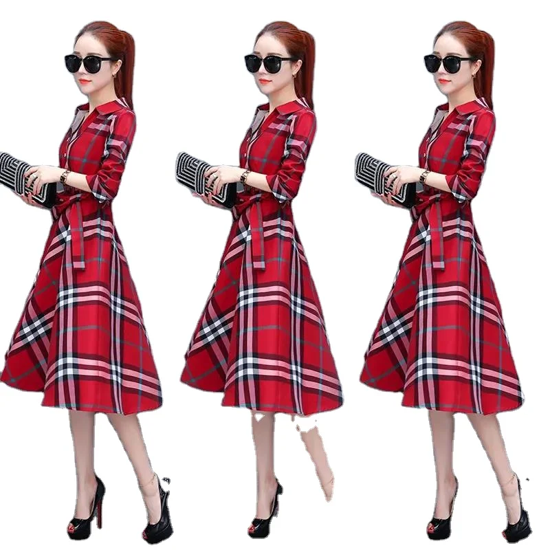 Vestido Femenino De Primavera Y Otoño Para Mujer,Nuevo Abrigo Con  Botones,Longitud Media,Cintura Coreana,Manga Larga A Cuadros,2021 - Buy  Vestidos Para Las Mujeres Cuello Damas Blazer Chaqueta De Gasa De Las  Mujeres Abrigo