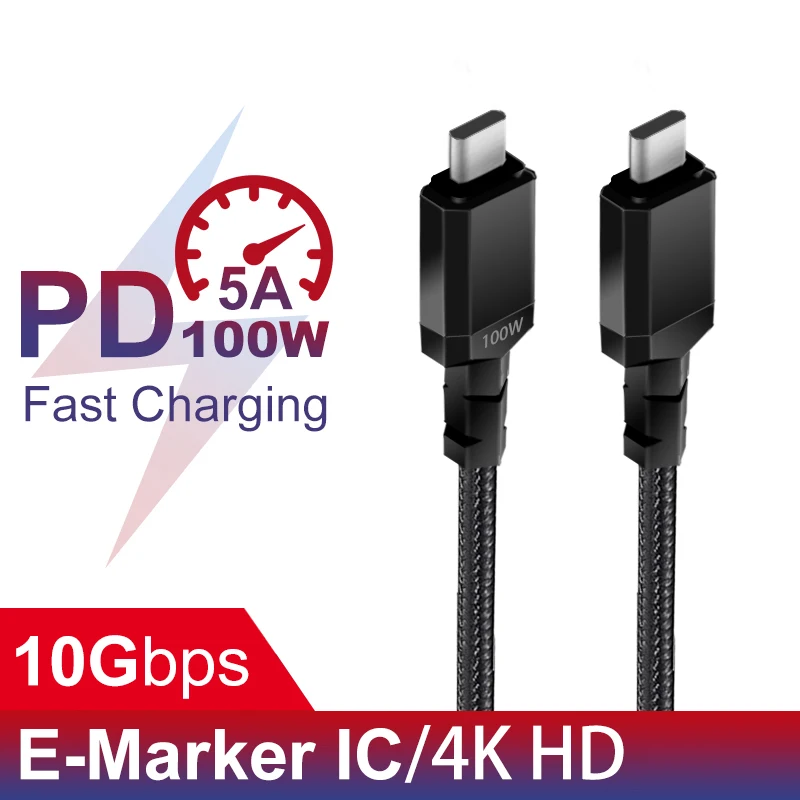 Fast 100w Type C Data Cable Fast Charging 5A Cable C To C Charger Cables For Macbook Phone