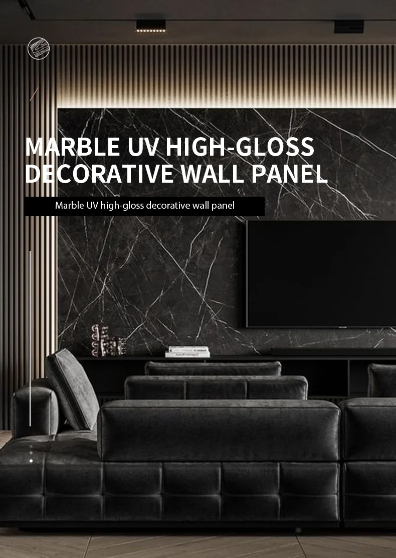 Amer High Glossy Uv Coating Pvc Plastic Materials Spc Marble Wall ...