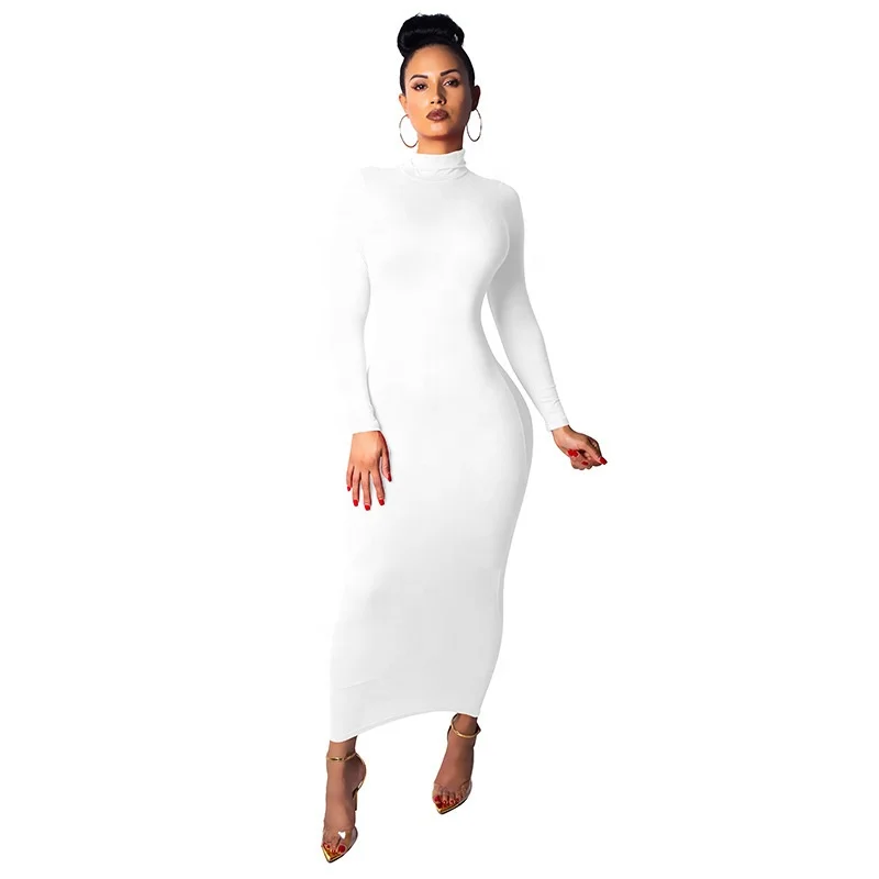 Shop Our 2020 Solid Color Muslim Hobble Skirt Bodycon Dress