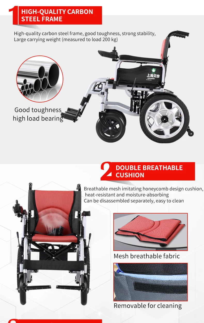 Cheapest Handicapped Foldable Motorized Automatic Powered Electric Wheelchair Wheel Chair Mobility Chair supplier