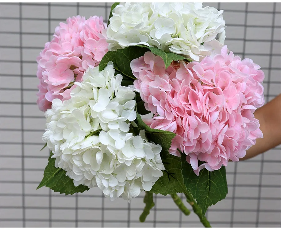 Ox639 Hot Sale Real Touch Hydrangea Artificial Flower Large Hydrangeas