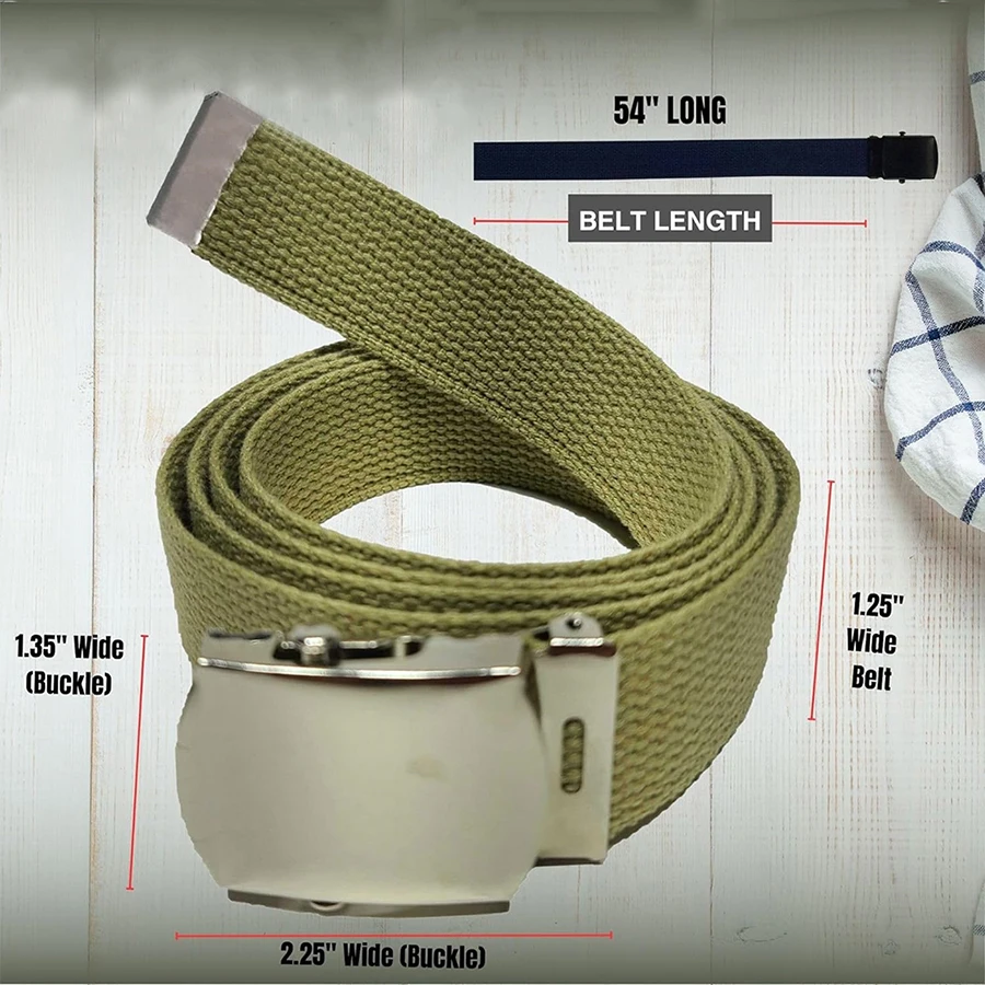 Wholesale Adjustable Training Web Belt Wear-resistant Multifunctional Cotton Canvas Color Webbed Tactical Belt