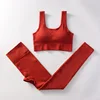 Brick red flat bra trousers
