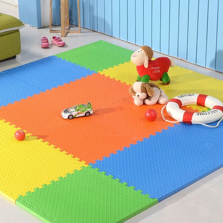 Double color 100*100cm indoor playground accessories 2cm thickness EVA floor mat family baby floormat