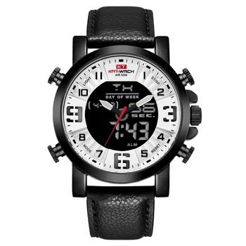 KAT-WACH Men Watches Fashion Military Watch Leather Chronograph Waterproof Wristwatch Quartz Clock Original Sports Watches Men