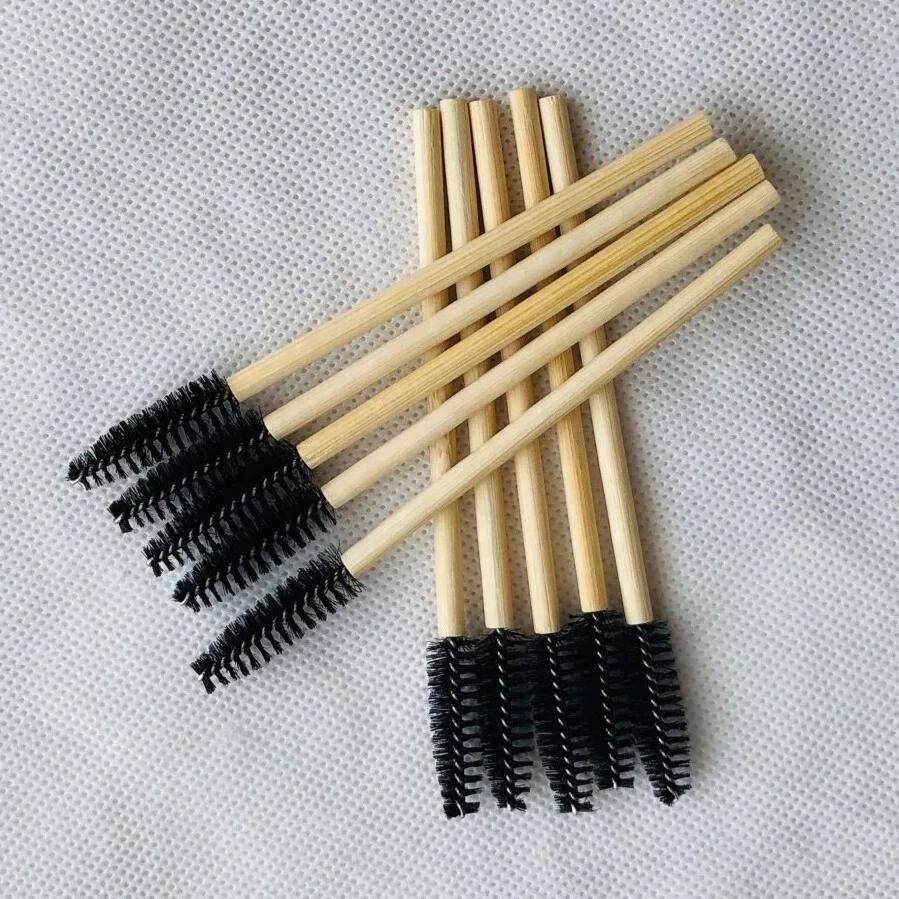 Customized label Single use Eco Bamboo Lash Brush for beauty mascara application