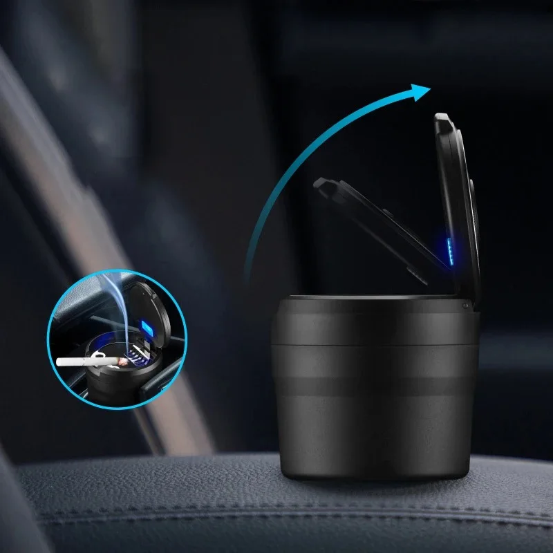 Car Ashtray Plastic Household Ashtray Led Light Oem Logo For Tobacco