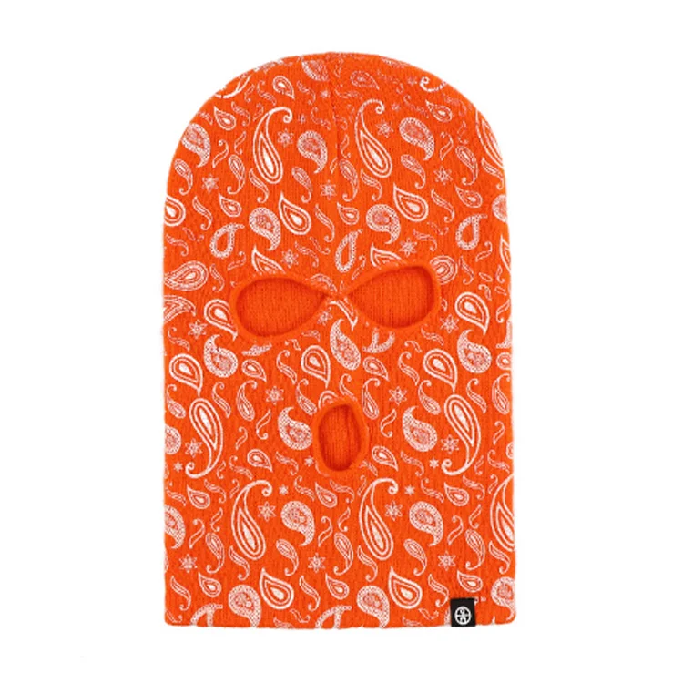 red paisley ski mask