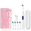 White 4 Brush Heads + Travel Case + Stand
