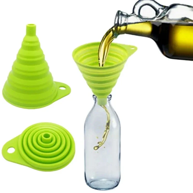 Custom Mini Foldable Eco-Friendly Silicone Funnel Kitchen Utensil for Water Bottles and Liquid Transfer