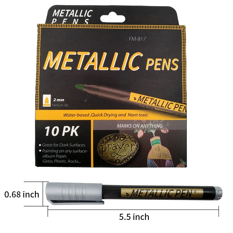 Набор из 10 цветных металлических маркеров