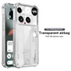 Serie dos en uno transparente color-x con protección anti-caídas en las cuatro esquinas.