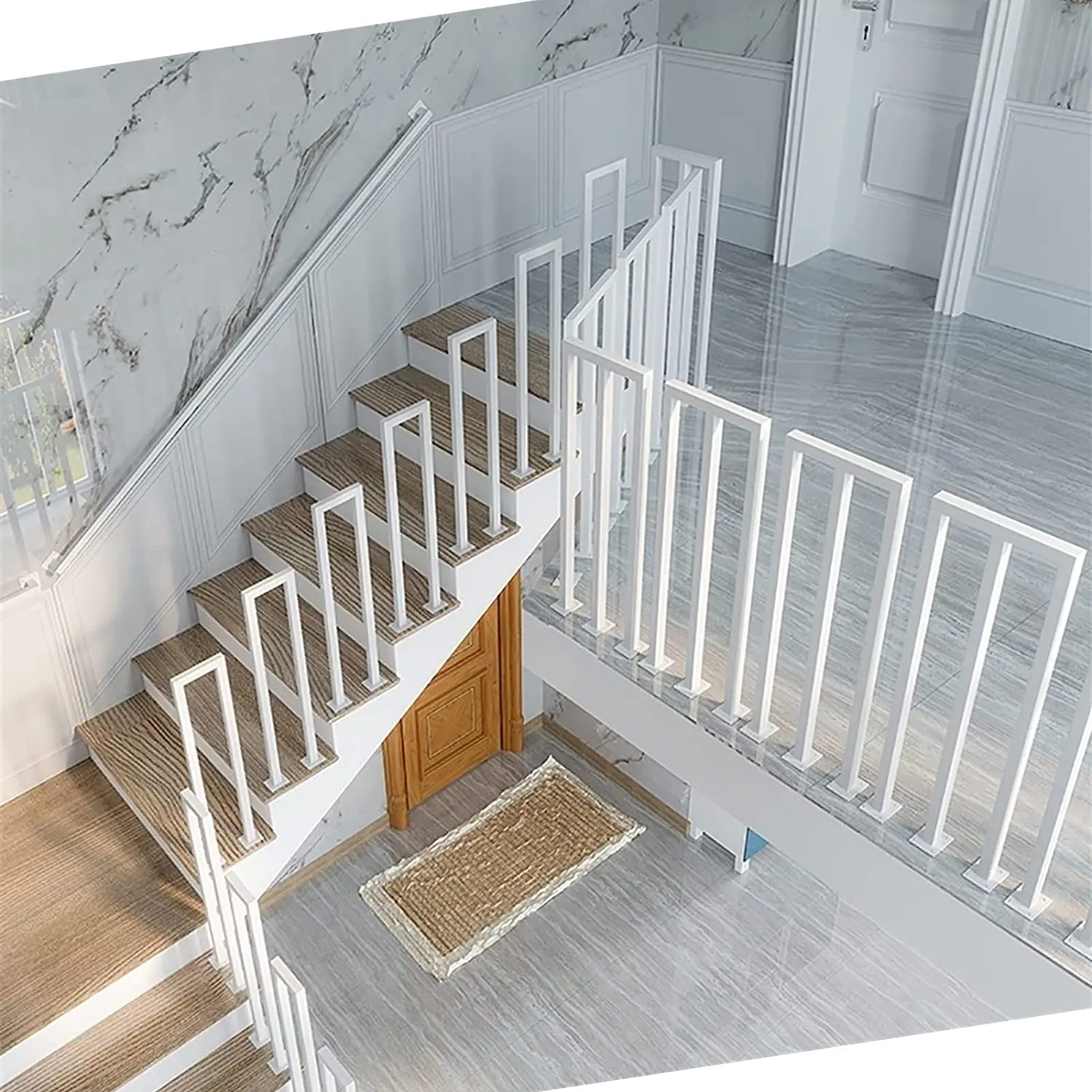 Поручни для лестниц сверхпрочные U-образные наружные Нескользящие металлические стальные перила дома ручка лестницы