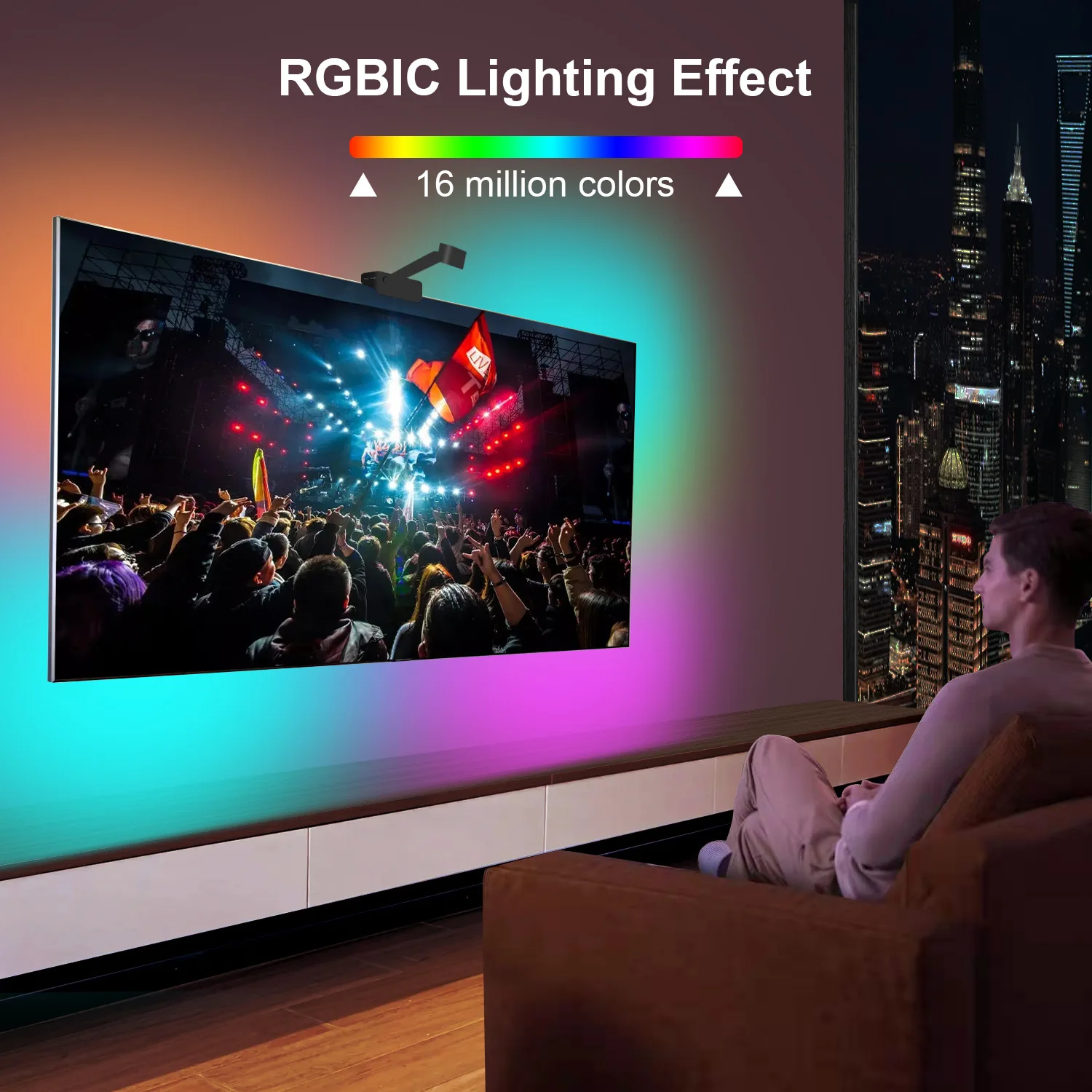 product backlight indoor video game display accessories rgb decor bar smart app led strip lights for tv studio  led light strip for tv-39