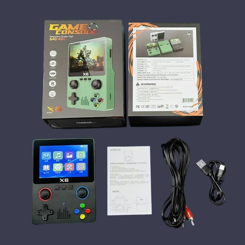Flash Deals X6 Video Game Console 3.5inch Screen Handheld Player With Joystick 1000Games Wifi Gift for Children Christmas Gifts
