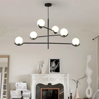 Nordic modern minimalist style restaurant living room bar bedroom bedside creative glass chandelier
