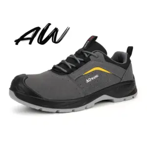 JIANKUN Factory Direct Men's High Quality Suede Cow Leather Work Safety Shoes Anti-Smash/Puncture Steel Toe Safety Shoes for Men