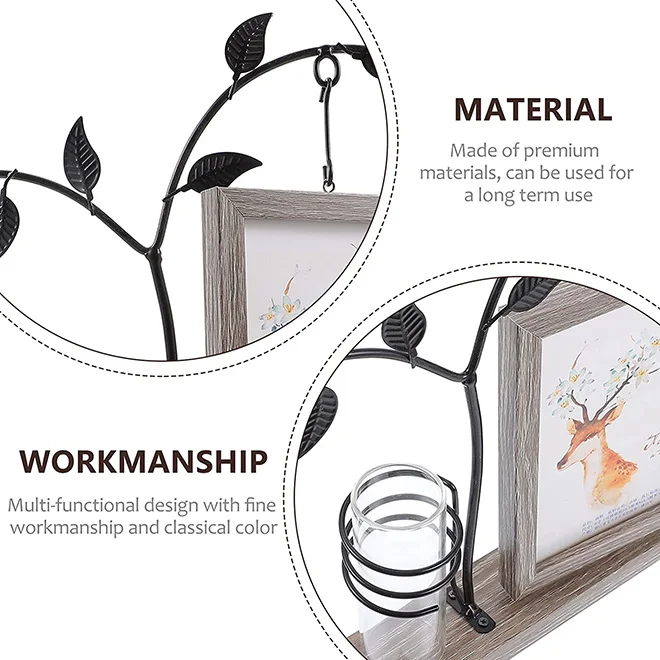 NEW Iron Tree Leaf Photo Frame Creative Iron Centerpiece Display Stand Hanging Photo Frame Desktop Ornaments