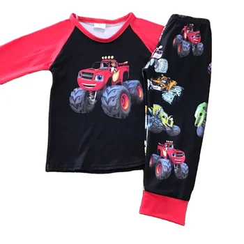 Ready to ship Boutique Children's Farm Red Tractor Cartoon Long Sleeve Car Set