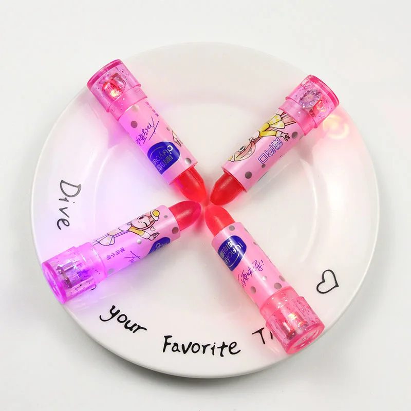 Private Label Halal Crazy Lighting Lipstick Fruit Flavor Candy Toy Hard Lollipop Sweets