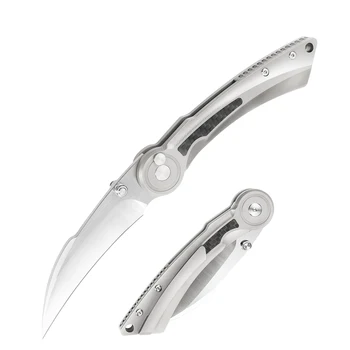Custom Titanium Alloy Blade 14cr15MOV Folding EDC Knife Hunting  Portable High Carbon Camping Outdoor Pocket Knife