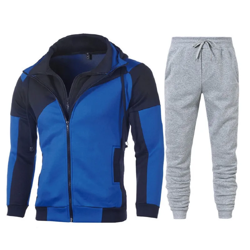 Personalized Custom Color Double Layer Zipper Hoodie And Sweatpants Set ...