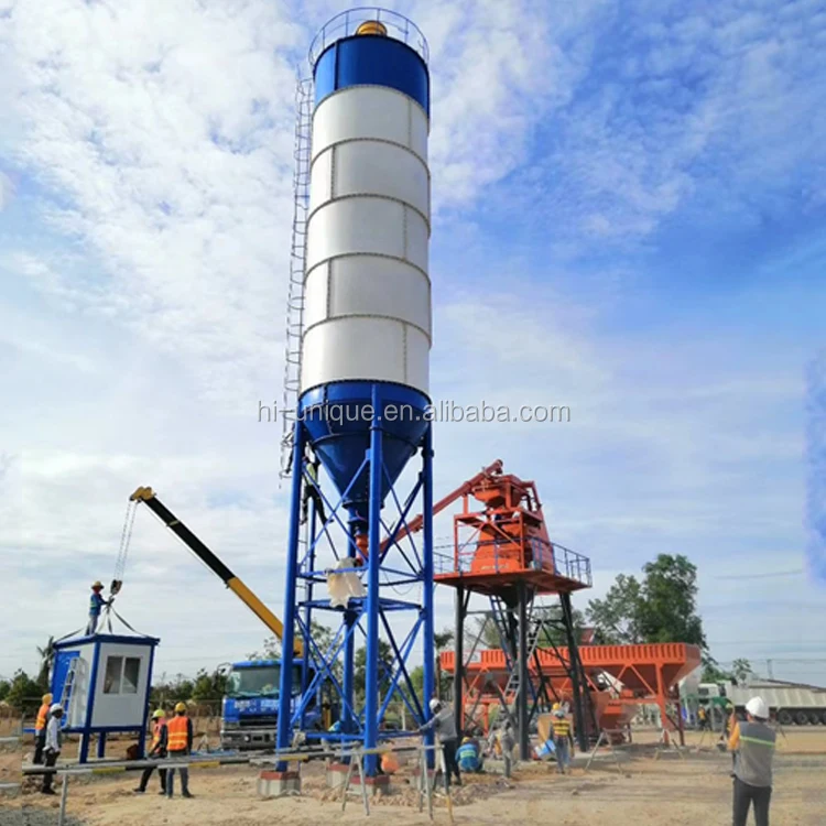 HZS Series 50M3 Hopper Type Wet Mix HZS50 Ready Mixed Concrete Plant