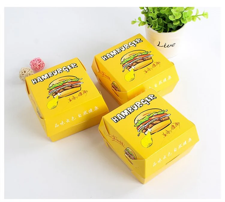 Fast Food Packaging Box Burger Box Food Grade Cardboard Eco Friendly  Compostable Kraft Paper Custom Printed Disposable Accept - AliExpress