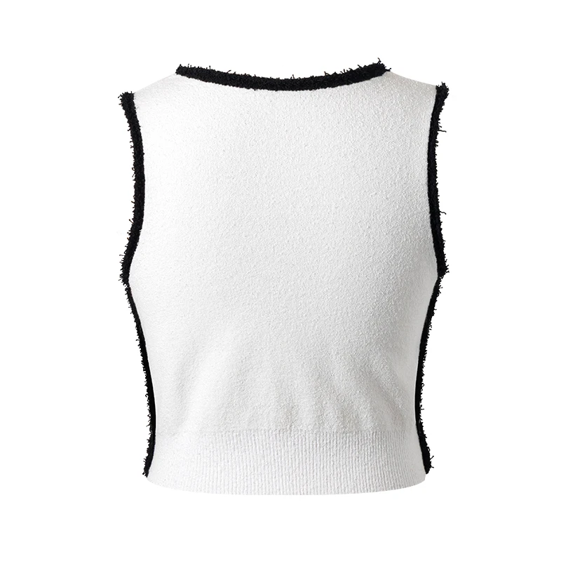 Gilet Femme Knitwear Women Fashion Sweater Vest Korean Style Crew
