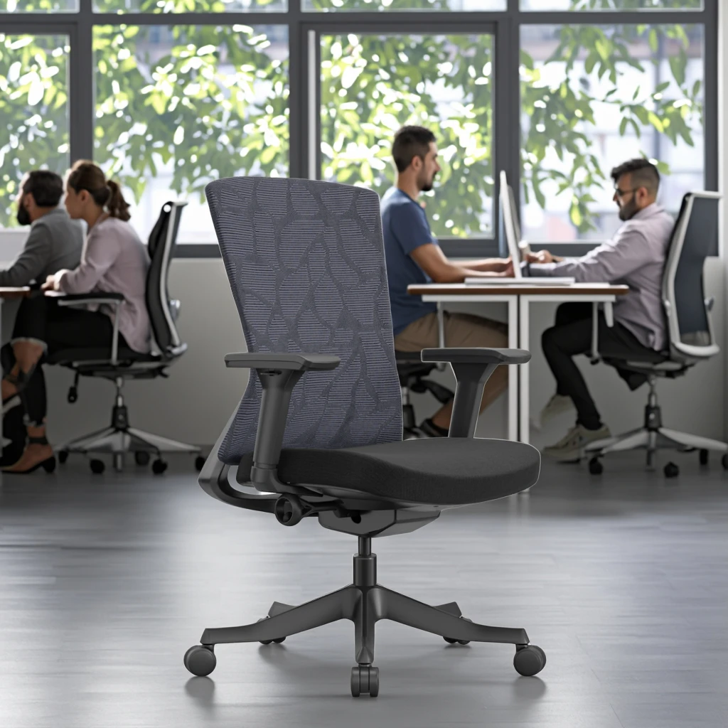 Modern Luxurious Office Chair Chrome Accent Lumbar Adjustable 3D Armrest Professional Seating Solution 2