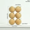6-6PCS Flocked Balls - Khaki