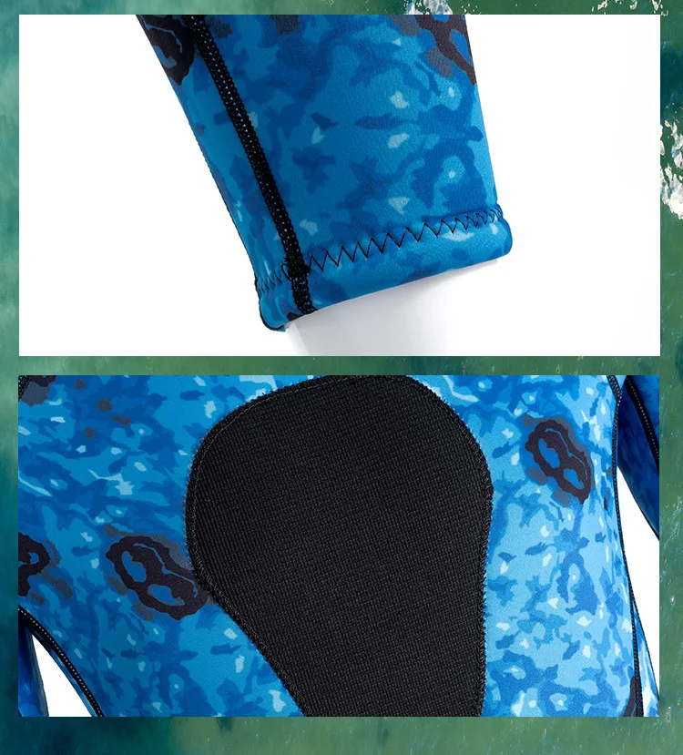 3mm Thickness Winter Swimming Wet One Piece Camouflage Snorkeling Suit