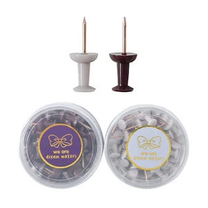 Lidemei Ins Rose Gold Electroplating Transparent Push Pin Student Office Supplies Metal Fixed Stationery Push Pins