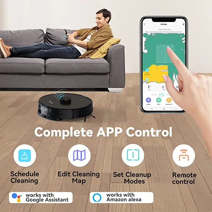 Ibesom A3 Plus Robotic Vacuum Cleaner - Smart & Self-emptying