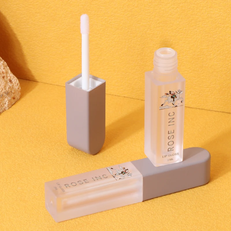 Cartoon square Plastic Private logo Makeup Packaging Cosmetic Tubes 1.6ml Liptint Tube Empty Lip Gloss Bottle Lipgloss Container
