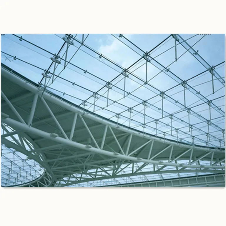 Large Span Skylight Prefab Steel Structure Tempered Glass Skylight