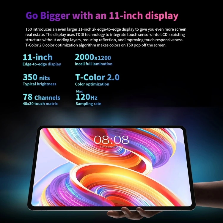 Teclast T50 4G LTE Tablet PC - 11 Inch, 8GB+256GB