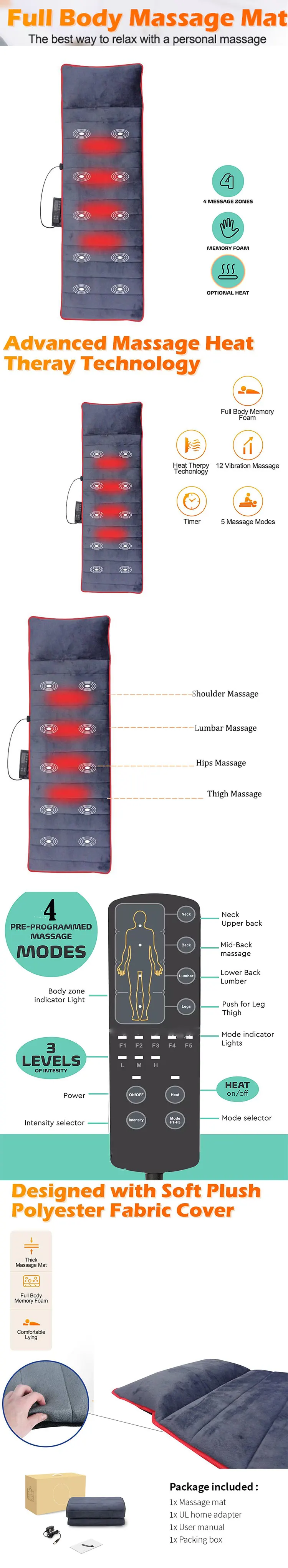 Remote Control Bed Massage Mat Set S202 Buy Remote Control Massage
