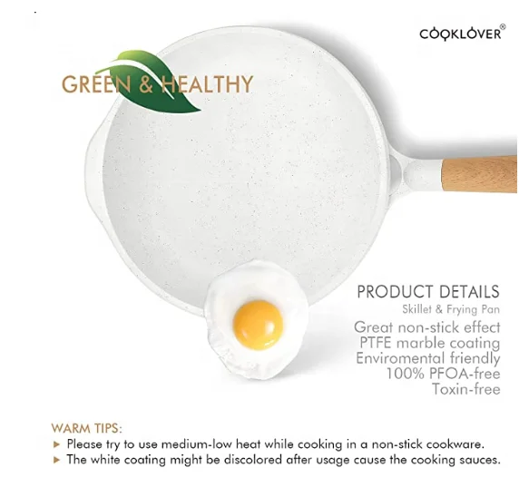 Skillet Frying Pan Nonstick Ceramic Coating 9.5” in Masterclass Premium  Cookware