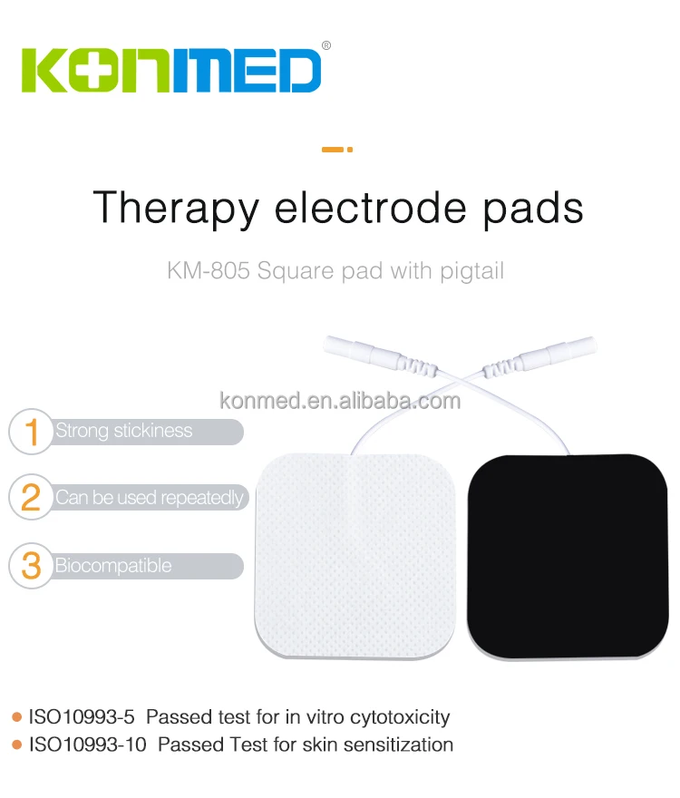 Tens Electrode Pad 5*5cm Adhesive Gel With Pin Pad High Quality Non