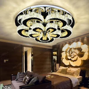 Manufacture Ready-to-Ship Luxury Modern Designer Low MOQ Custom Fancy Gold Round Ceiling LED K9 Crystal Chandelier Lamp Lights